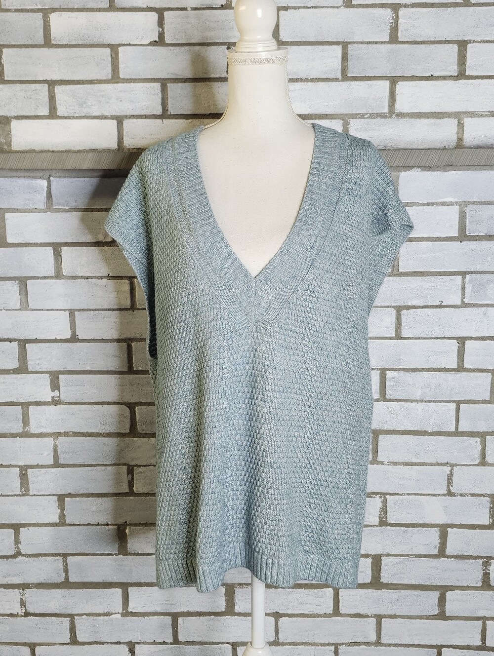 • NWT J. Jill Women's Pullover V-Neck Sweater Knit Vest Size XL Blue Spruce - Picture 2 of 11
